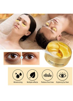 FirstFly 24K Gold Eye Masks, Crystal Collagen Eye Patches for Puffy Eyes, Reducing Fine Lines, Effectively Moisturizing Gold Eye Mask for Dark Circles and Puffiness Wrinkle Eye Bags  - Image 5