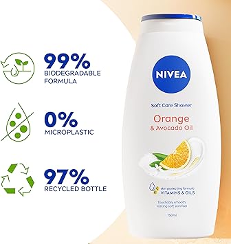Nivea كريم استحمام نيفيا بالبرتقال والأفوكادو 750 مل - Image 5