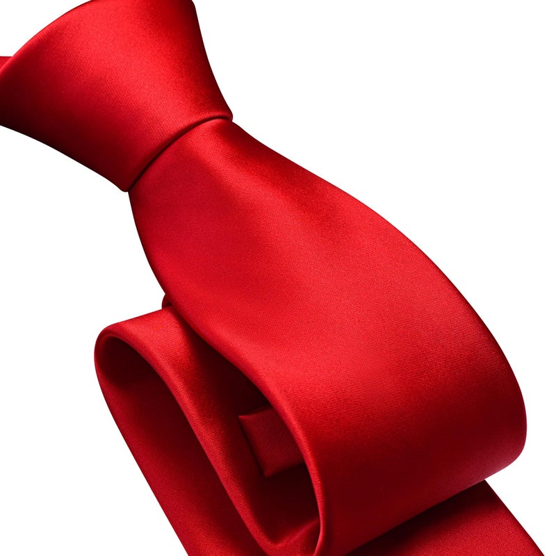 Branduce Red Tie for Men Silk Blend Pre-tied Adjustable Zipper Necktie for Wedding Business (TA17-01) - Image 3
