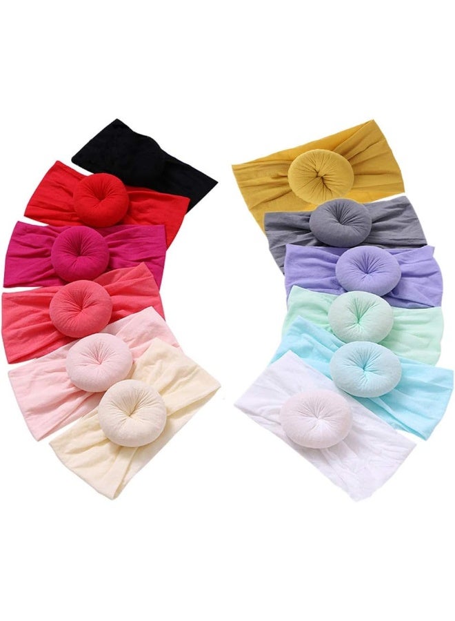 Qandsweet Qandsweet Baby Headbands Circle Bows Knotted Soft Silk Nylon Headwraps For Newborn Infant Toddlers Girl Kids - Image 1