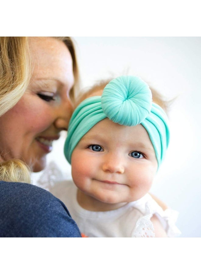 Qandsweet Qandsweet Baby Headbands Circle Bows Knotted Soft Silk Nylon Headwraps For Newborn Infant Toddlers Girl Kids - Image 2