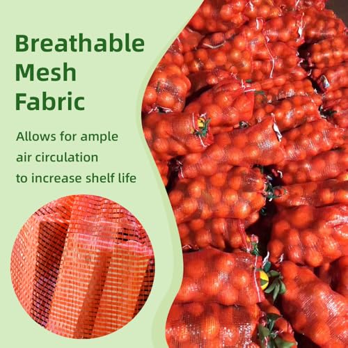 deebree Extra Large Mesh Produce Bags 60 lbs Reusable Onion Sacks Vegetable Storage Bags Washable Net Bag 21” x 32” for Onion Potato Firewood Crawfish, Pack of 10 - Image 3
