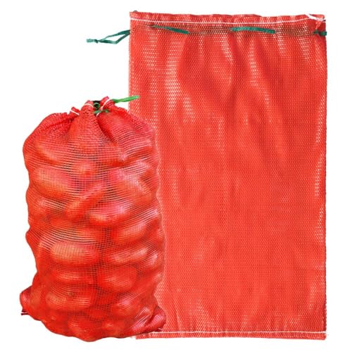 deebree Extra Large Mesh Produce Bags 60 lbs Reusable Onion Sacks Vegetable Storage Bags Washable Net Bag 21” x 32” for Onion Potato Firewood Crawfish, Pack of 10 - Image 1
