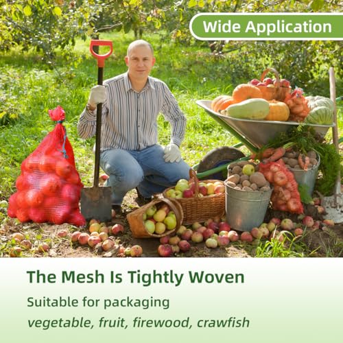 deebree Extra Large Mesh Produce Bags 60 lbs Reusable Onion Sacks Vegetable Storage Bags Washable Net Bag 21” x 32” for Onion Potato Firewood Crawfish, Pack of 10 - Image 5