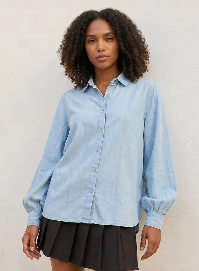Splash FAV Denim Lyocell Shirt Bishop Sleeves