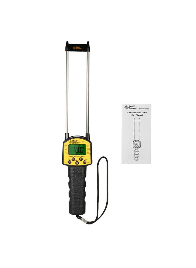 SMART SENSOR Handheld Moisture Meter LCD Digital Grain Moisture Meter Hygrometer with Measuring Probe for Corn Wheat Rice Bean  - Image 4