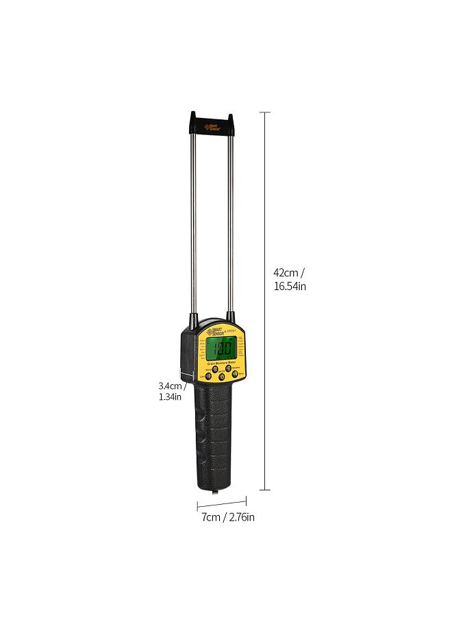 SMART SENSOR Handheld Moisture Meter LCD Digital Grain Moisture Meter Hygrometer with Measuring Probe for Corn Wheat Rice Bean  - Image 2