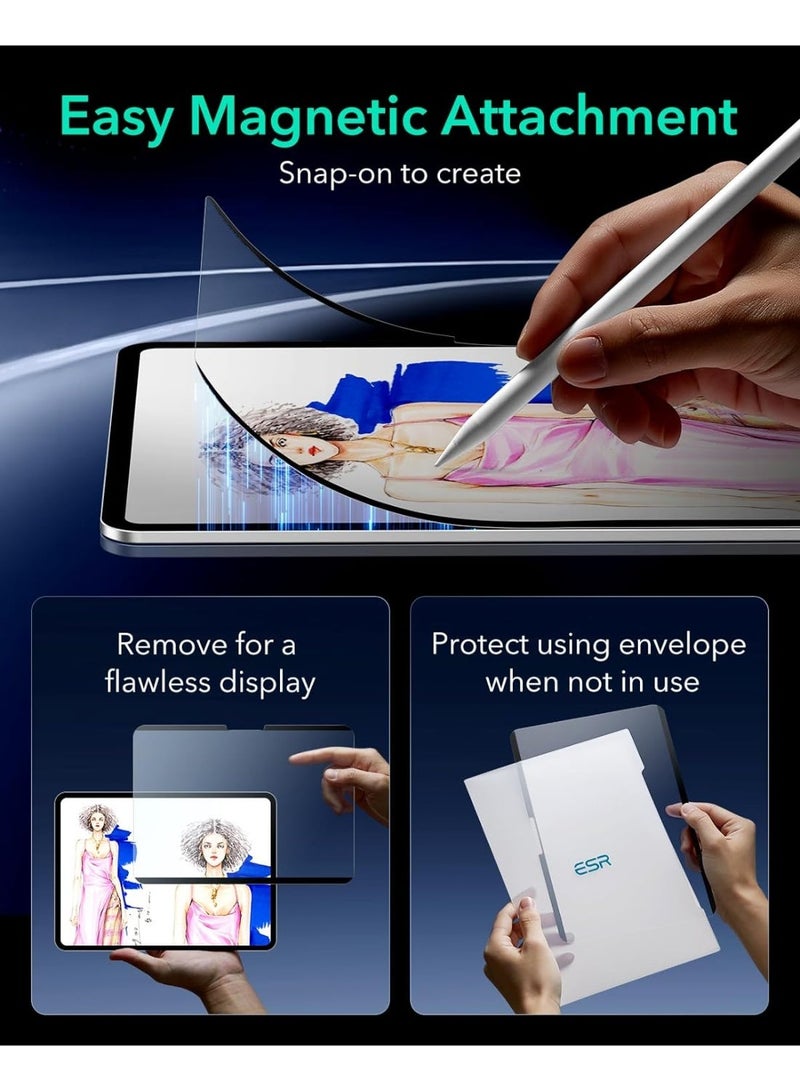 Magnetic Screen Protector for 2025/2024 iPad Pro 11" (M5/M4) - Magnetic & Detachable Feel-Like Paper Designed for Drawing, Writing, Anti-Glare & Anti-Fingerprint, Water Cleaning Matte ,Also Compatible with iPad Air 11 M4/M3/M2 - Image 2