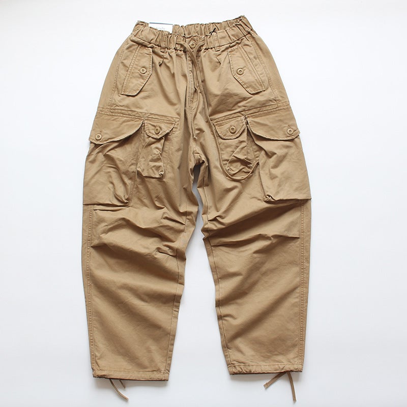 Japanese Style Workwear American Retro Outdoor Straight Loose Men'S And Women'S Pocket Cotton Casual Pants Overalls Trousers Casual - Image 5