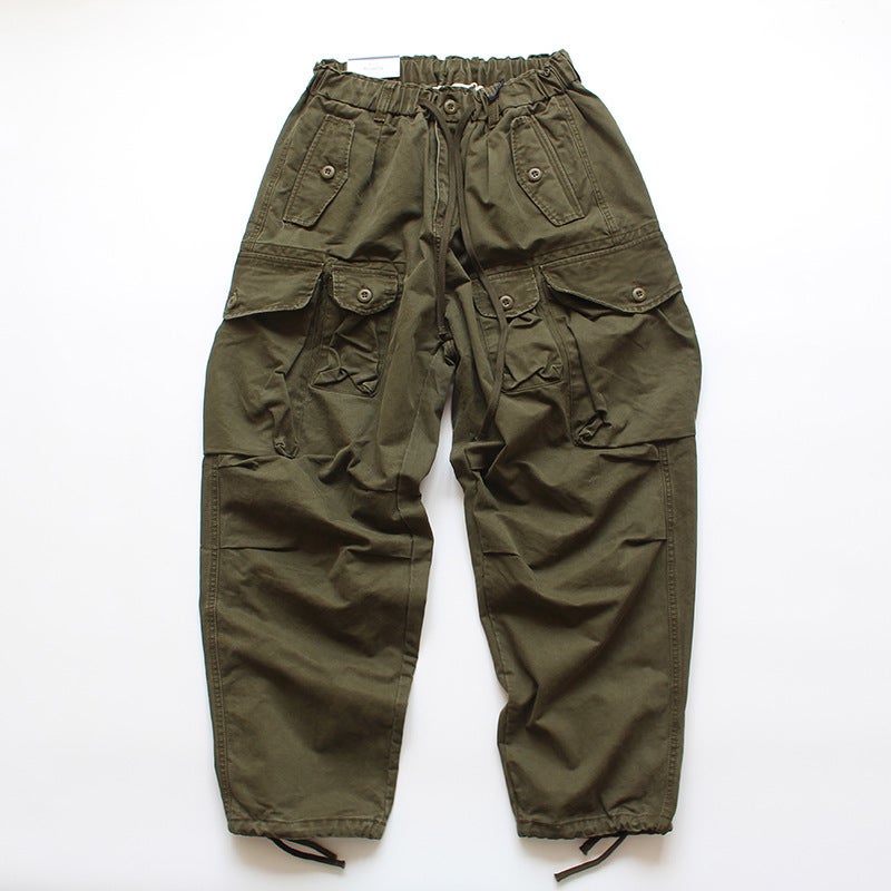 Japanese Style Workwear American Retro Outdoor Straight Loose Men'S And Women'S Pocket Cotton Casual Pants Overalls Trousers Casual - Image 3