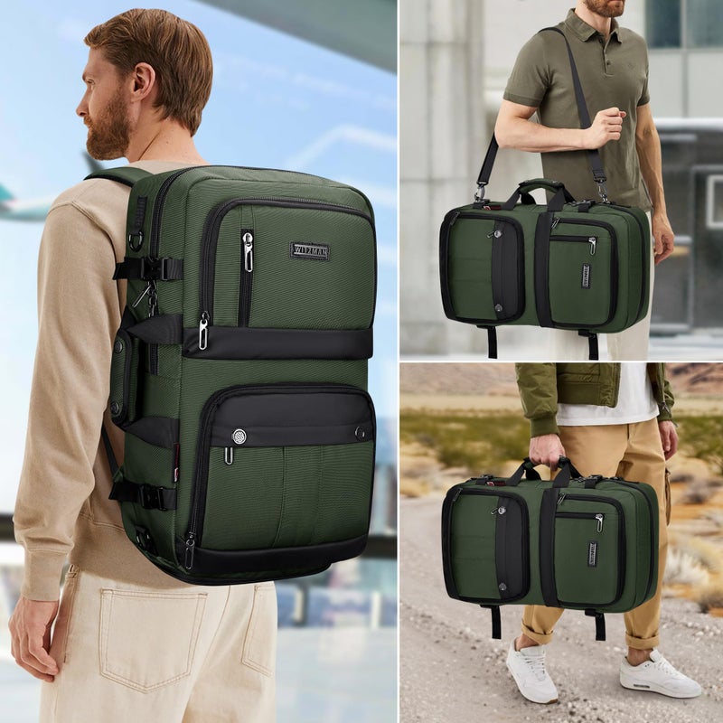 WITZMAN Carry on Travel Backpack for Men Women Laptop Backpack with USB Charging Port Airline Approved(B683 Army Green) - Image 2
