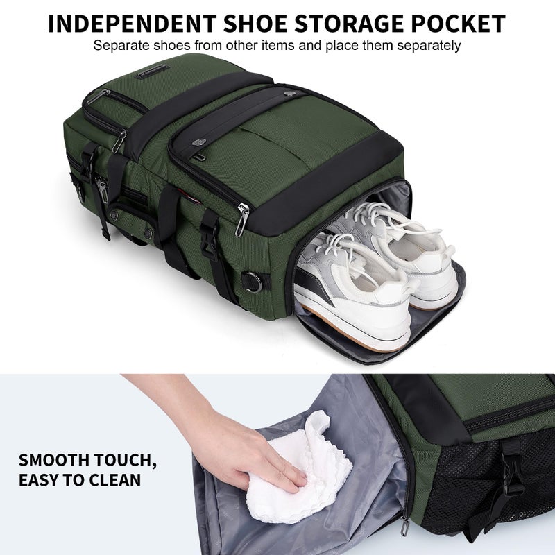 WITZMAN Carry on Travel Backpack for Men Women Laptop Backpack with USB Charging Port Airline Approved(B683 Army Green) - Image 5