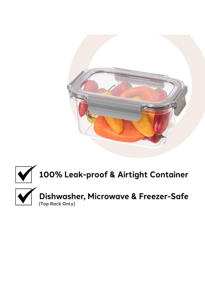 NKX Set of 3 Plastic LocknLock Airtight Food Storage Container Reusable BPA Free Rectangular Food Container with Leak Proof Locking Lid  - Image 5