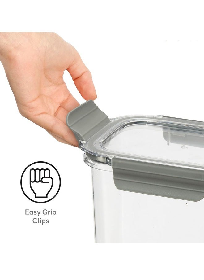 NKX Set of 3 Plastic LocknLock Airtight Food Storage Container Reusable BPA Free Rectangular Food Container with Leak Proof Locking Lid  - Image 4