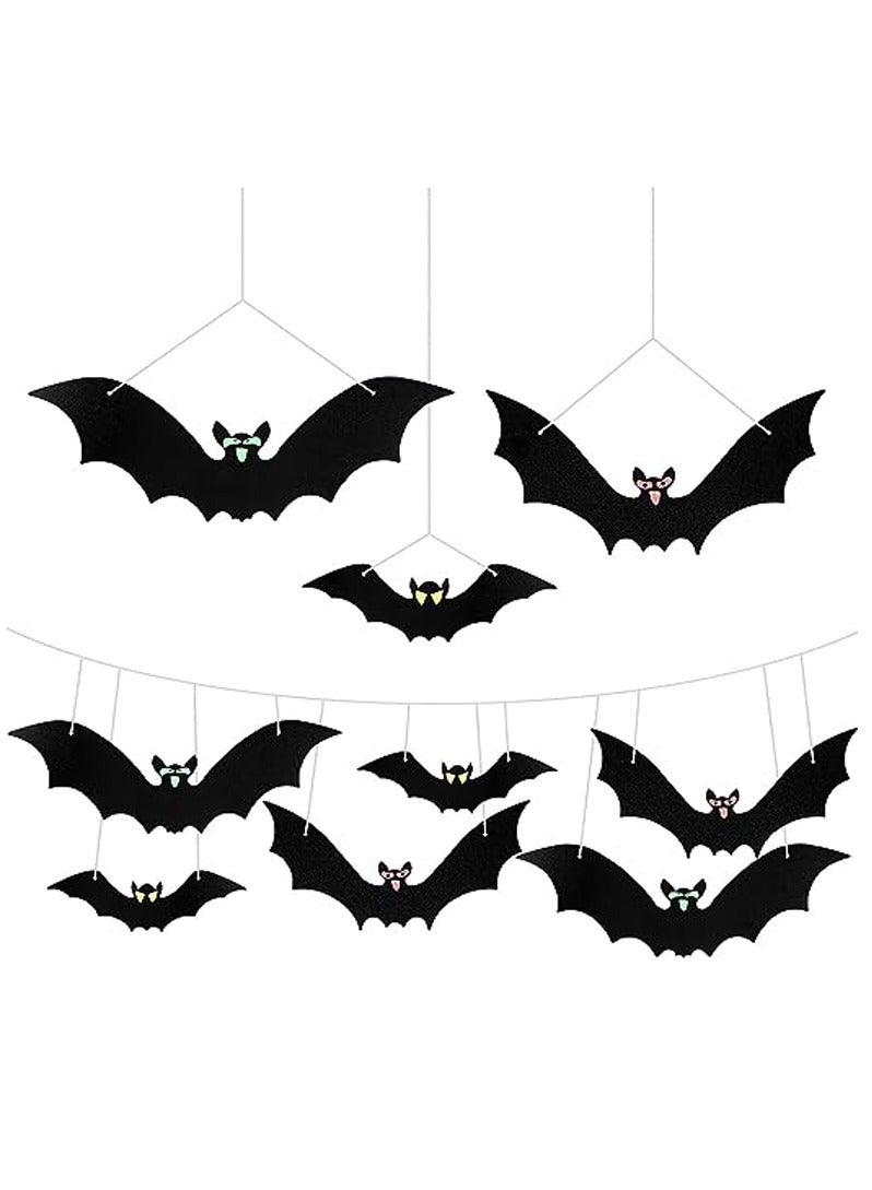 Brain Giggles Brain Giggles 15 Pcs Hanging Decoration Bat with Glowing Eyes for Outdoor Indoor Decoration  - Image 1