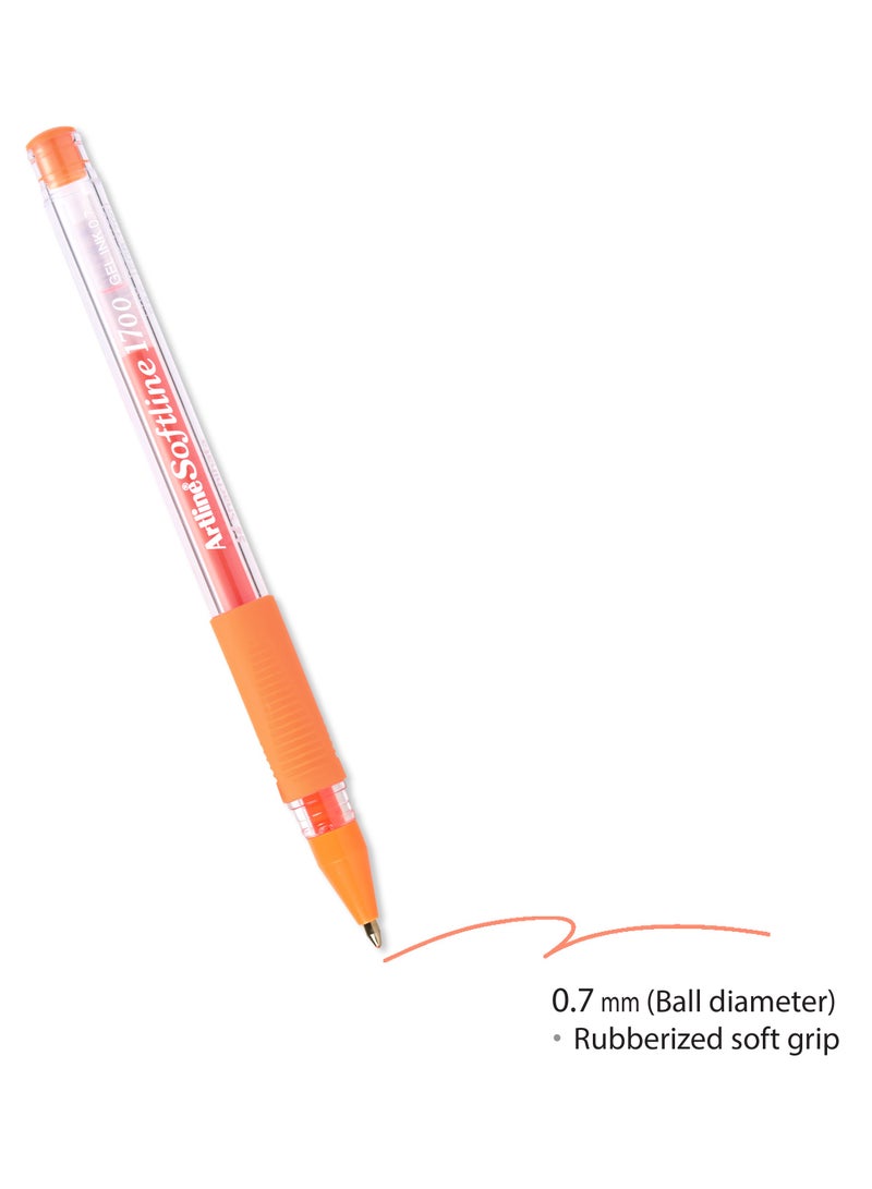 Artline 12 Pieces Pen 1700 Softline Gel Inked, Rubberized Soft Grip, Fine 0.7mm, Color:Orange-ARBNEGB-1700FOR - Image 5