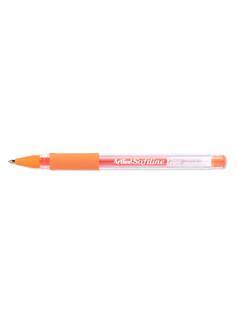 Artline 12 Pieces Pen 1700 Softline Gel Inked, Rubberized Soft Grip, Fine 0.7mm, Color:Orange-ARBNEGB-1700FOR - Image 4