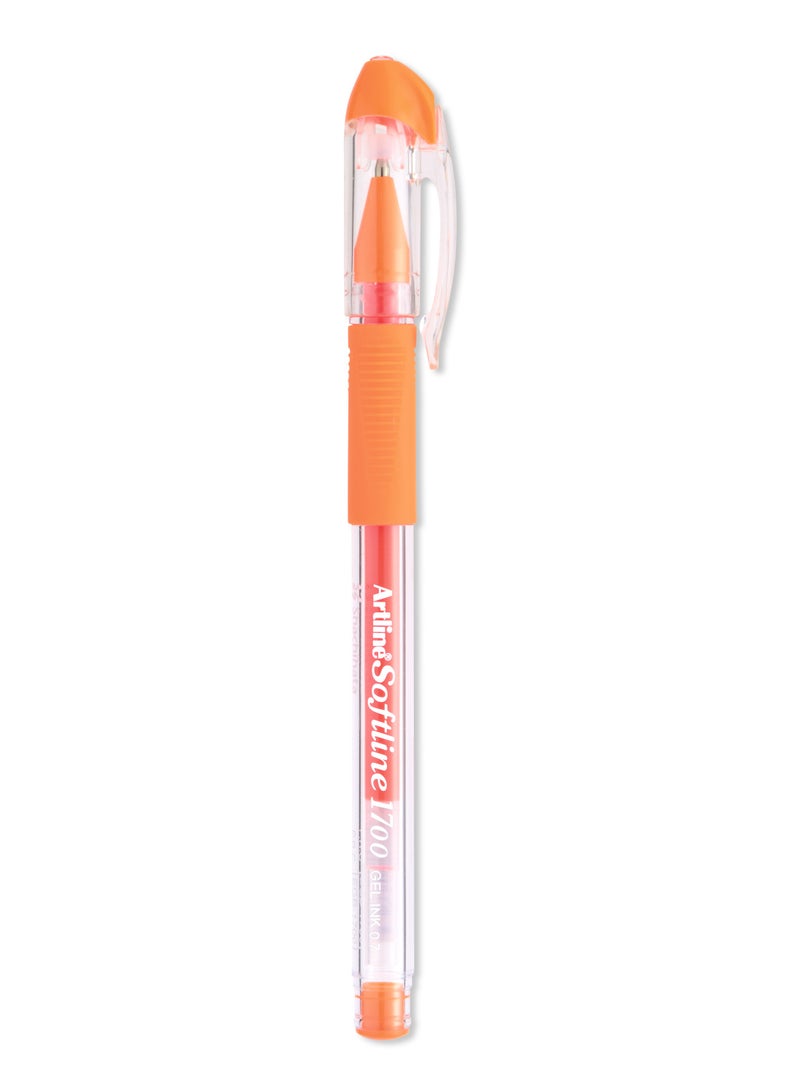 Artline 12 Pieces Pen 1700 Softline Gel Inked, Rubberized Soft Grip, Fine 0.7mm, Color:Orange-ARBNEGB-1700FOR - Image 3