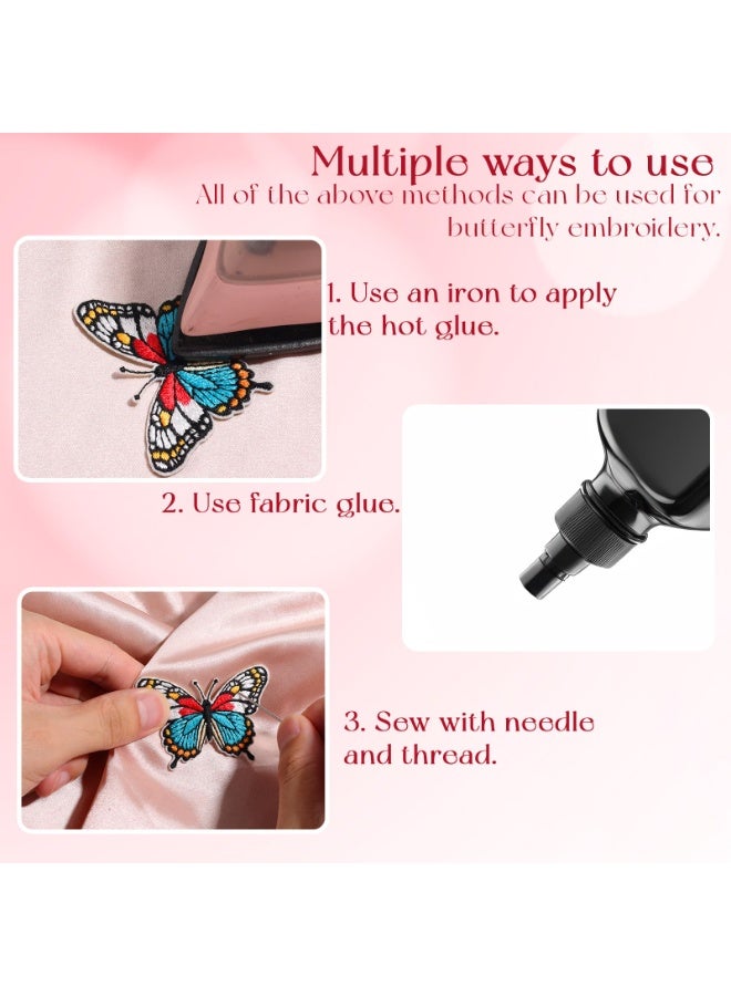 6Pcs Colorful Butterfly Embroidery Patches, 6 Styles Iron On & Sew On Appliques for Clothes, Bags, Hats, Shoes & DIY Crafts - Image 5
