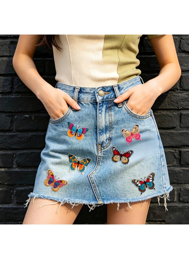 6Pcs Colorful Butterfly Embroidery Patches, 6 Styles Iron On & Sew On Appliques for Clothes, Bags, Hats, Shoes & DIY Crafts - Image 4