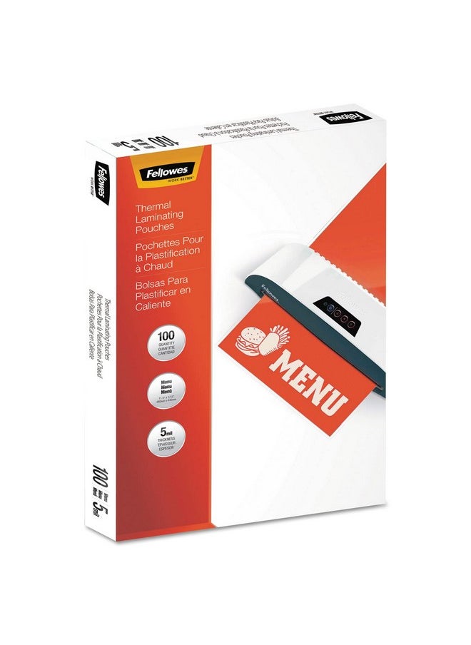 Fellowes 5746001 Thermal Laminating Pouches Menu 5Mil - 100Pk Na  - Image 2