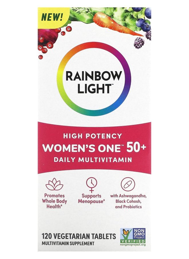 Rainbow Light Women's One 50+ Daily Multivitamin High Potency 120 Vegetarian Tablets 