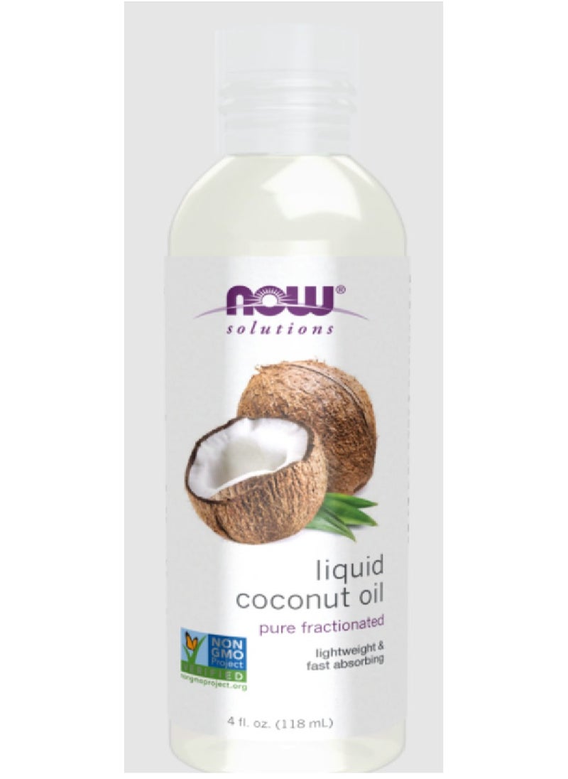 now Solutions, Liquid Coconut Oil, Light and Nourishing, Promotes Healthy-Looking Skin and Hair, 4-Ounce  - Image 1