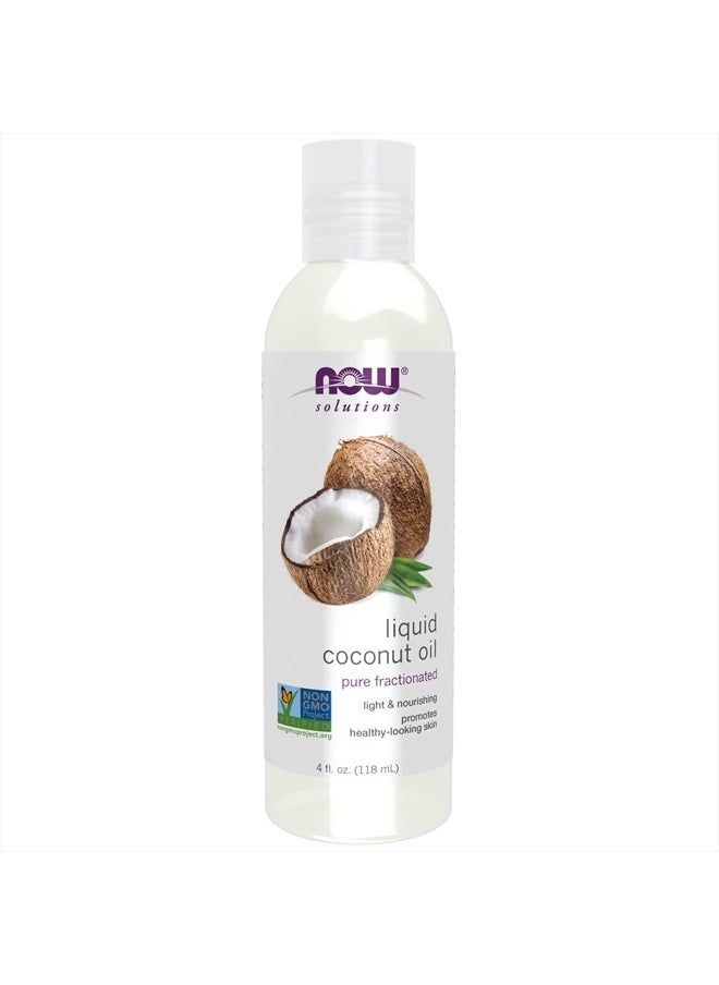 now Solutions, Liquid Coconut Oil, Light and Nourishing, Promotes Healthy-Looking Skin and Hair, 4-Ounce  - Image 2