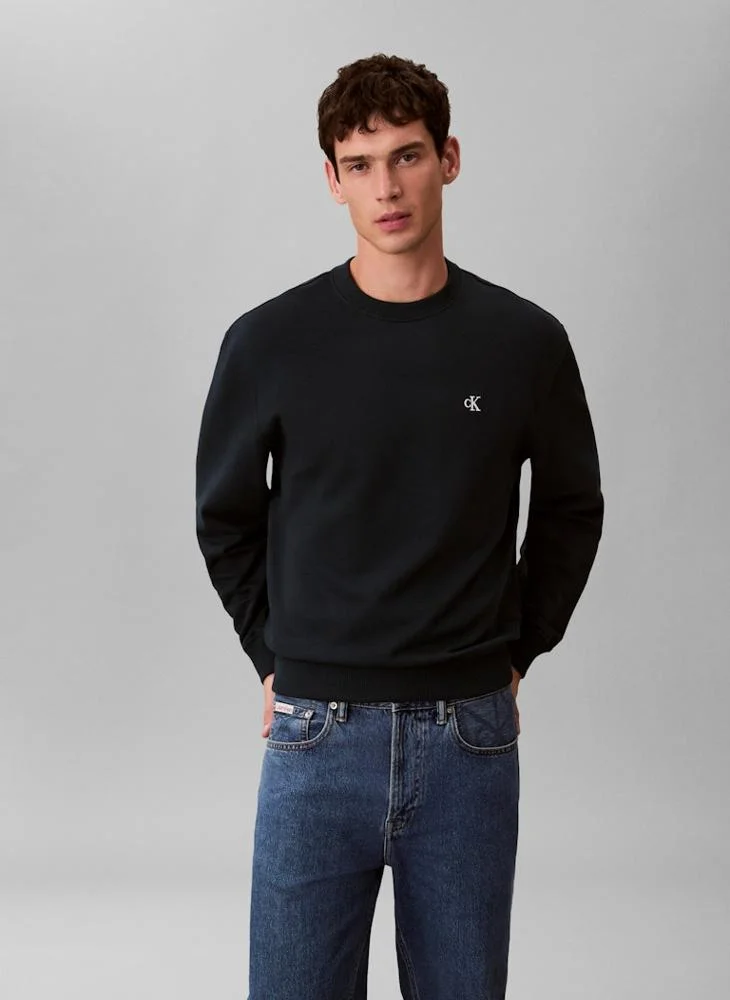 Calvin Klein Jeans Monogram Crew Neck Terry Sweatshirt