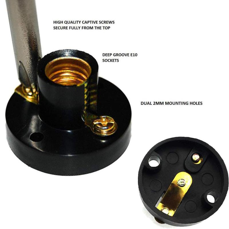 E10 Mini Bulb Holder: Black Screw Type Mini Light Socket - E10 Socket Holder for DIY Circuit Accessories, Electrical Experiment Kits, DIY Lighting Projects - Image 3