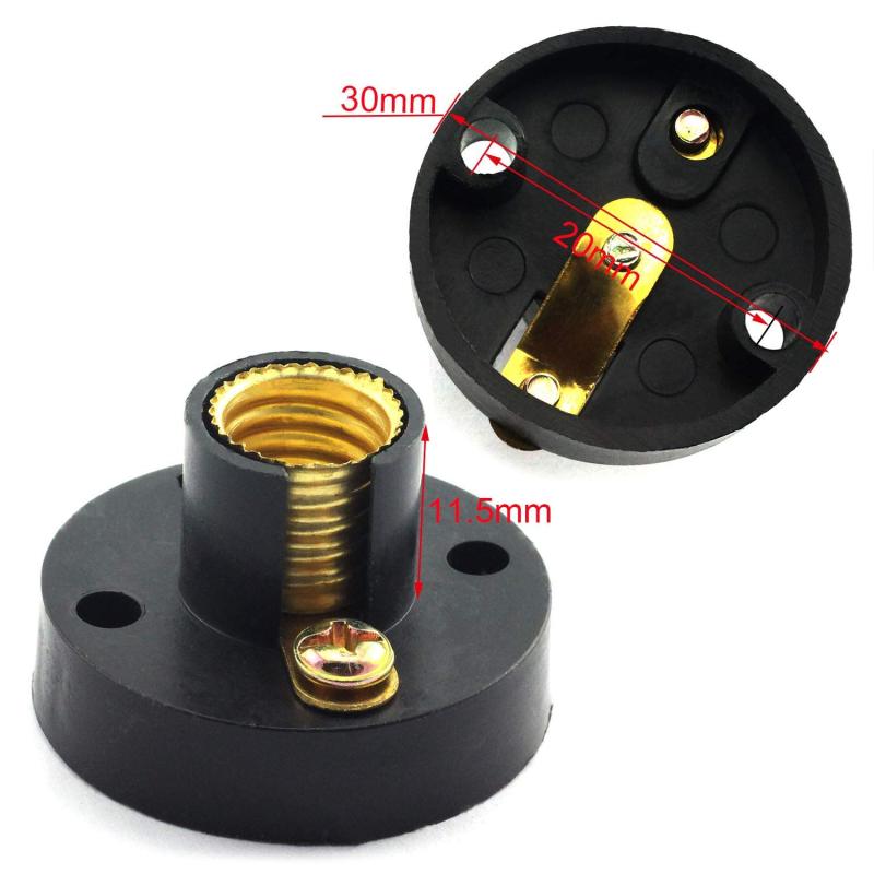 E10 Mini Bulb Holder: Black Screw Type Mini Light Socket - E10 Socket Holder for DIY Circuit Accessories, Electrical Experiment Kits, DIY Lighting Projects - Image 2