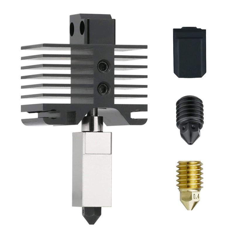 Upgraded Hotend Kit with Plated Copper Heater Block Heatbreak High Temperature 300℃ with 2 Extra Nozzle and 1pc Silicone Cover Compatible with Bambu Lab X1 Carbom Combo P1P 3D Printer Suitable for - Image 1