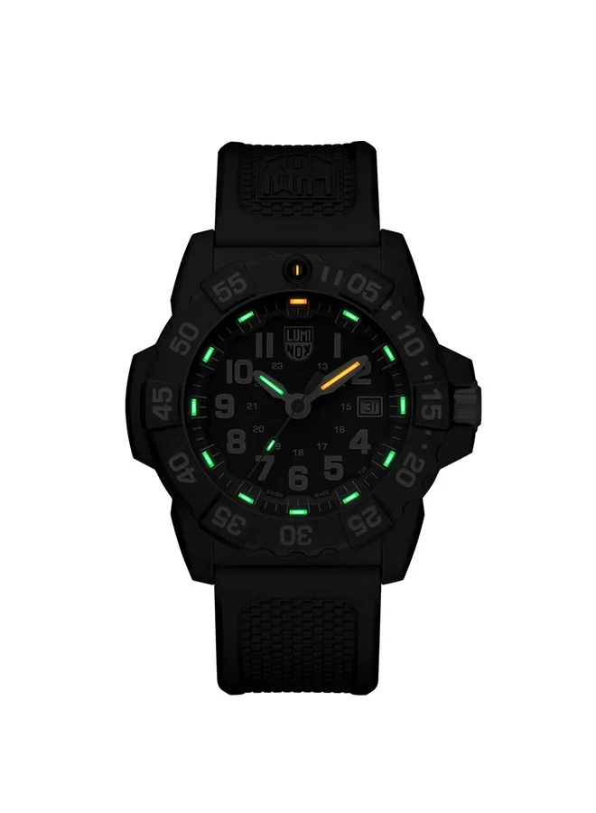 لومينكس ساعة يد رجالية بعقارب دائرية من المطاط .. -  مم