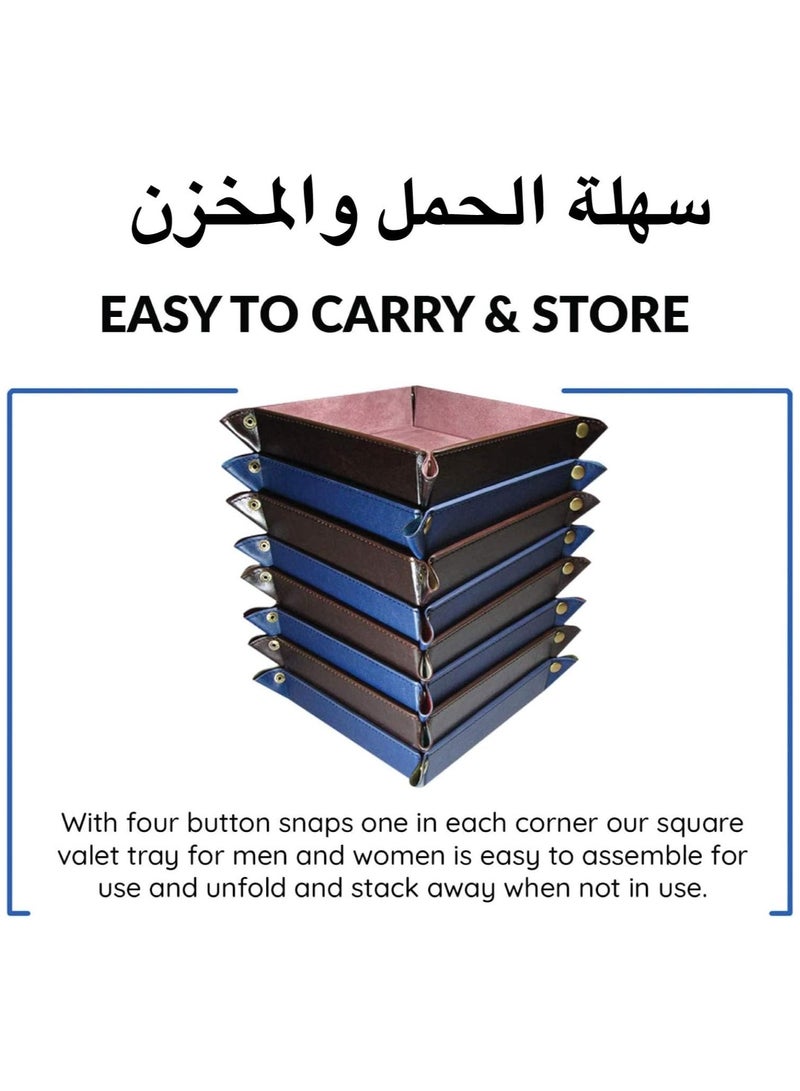 LeArt Leather Valet Tray Organizer for Men and Women - Home and Office, Desk and Bedside Catchall holder for Wallets, Jewelry, Watches, Keys, Coins, Mobile, Cosmetics, TV Remote (Tan Brown) - Image 5