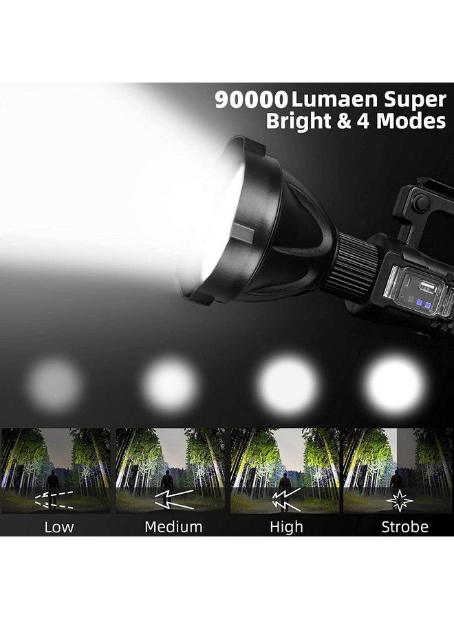 CBEX CBEX Rechargeable Spotlight Outdoor,1000,000 Lumens Led Spotlight Flashlight and Foldable Tripod, 4 Modes Waterproof Handheld Spot Light for Outdoor Marine Boating Hunting (Black)  - Image 3