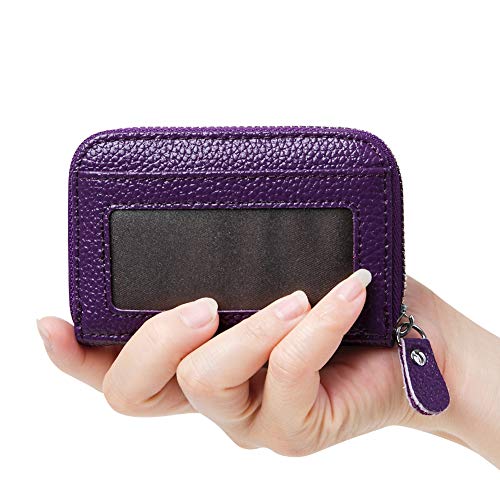 Cynure Women's RFID Blocking 12 Slots Credit Card Holder Leather Accordion Wallet,purple - Image 5