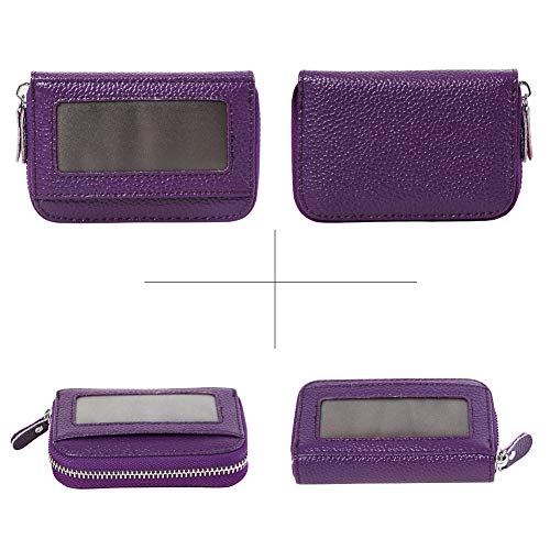 Cynure Women's RFID Blocking 12 Slots Credit Card Holder Leather Accordion Wallet,purple - Image 3