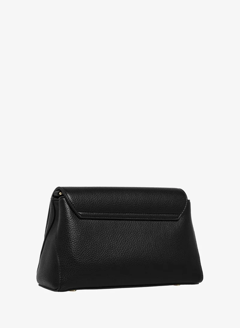 Celeste BLACK Solid Crossbody Bag with Detachable Chain Strap and Button Closure for Women | Best Price UAE