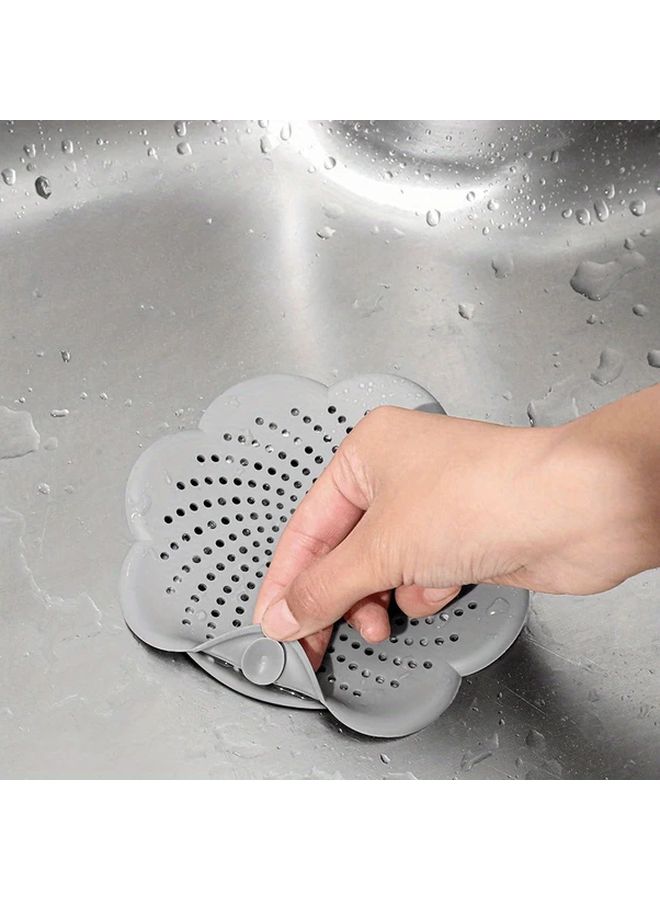 Sky Blue Floral Drain Cover Hair Debris Catcher Easy Clean Bathroom Shower Protector - Image 2