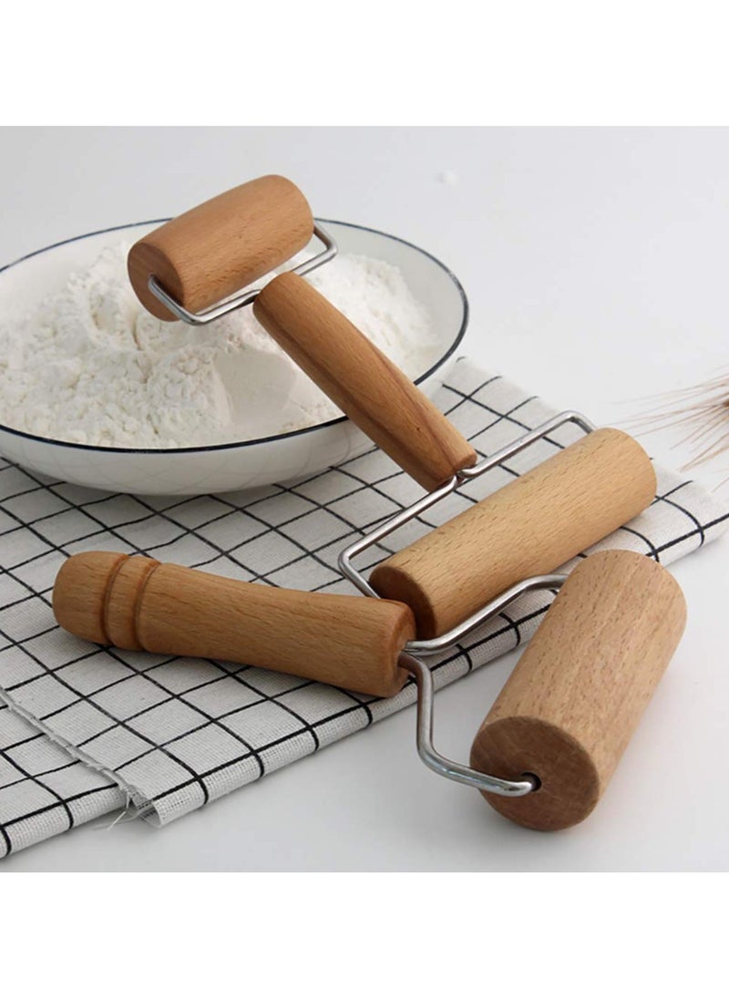 Generic - T-shaped baking  stick wooden rolling pin brown 6.89 * 4.13 * 1.18in - Image 1