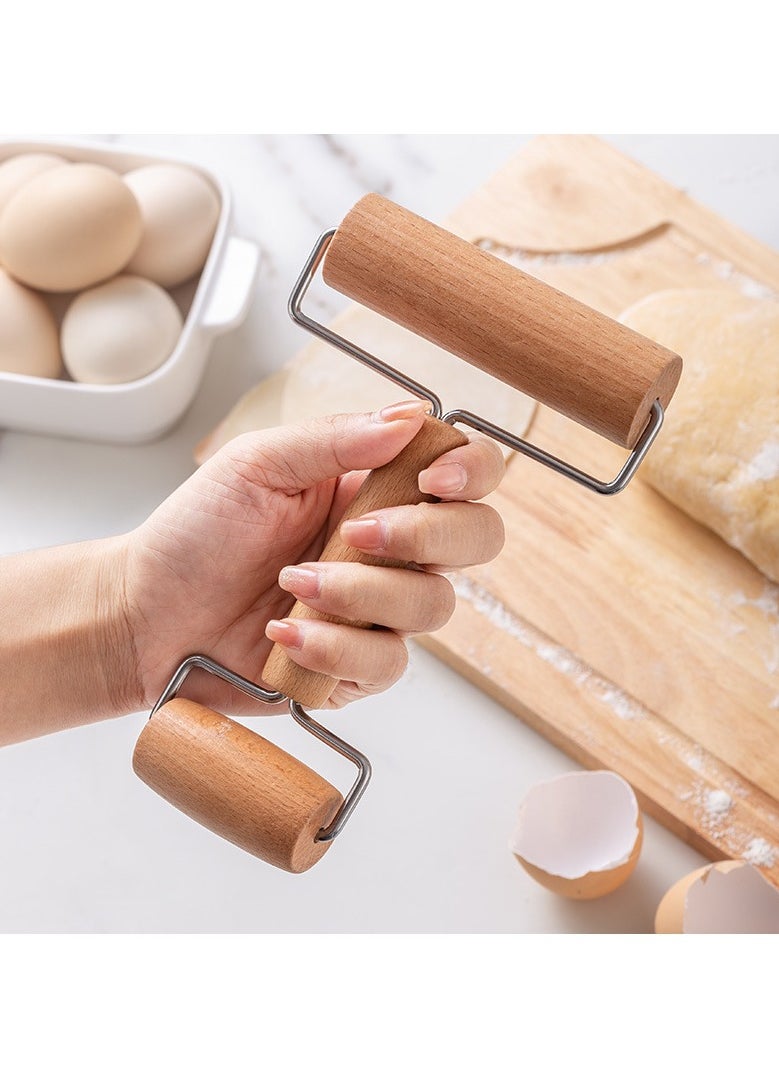 Generic - T-shaped baking  stick wooden rolling pin brown 6.89 * 4.13 * 1.18in - Image 1
