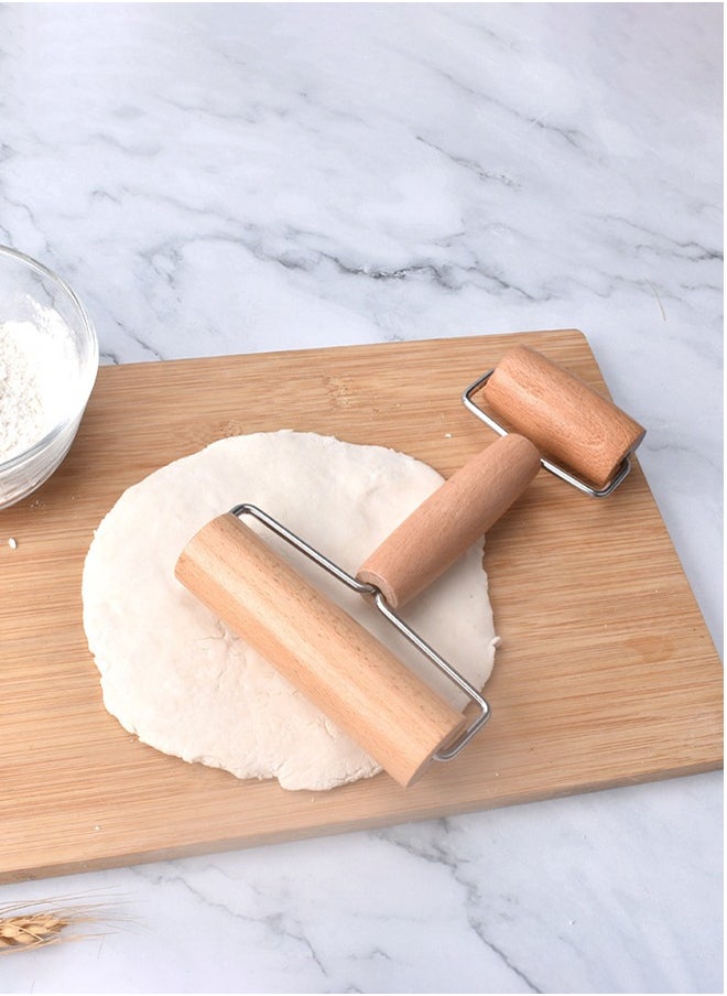 Generic - T-shaped baking  stick wooden rolling pin brown 6.89 * 4.13 * 1.18in - Image 1