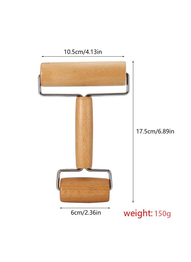 Generic - T-shaped baking  stick wooden rolling pin brown 6.89 * 4.13 * 1.18in - Image 1