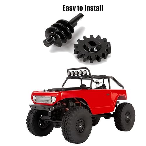 AMK 2pcs Steel Axle Differentials Gear 13T/2T Front and Rear Overdrive Differential Worm Gear for Axial SCX24 1/24 RC Crawler Truck Car Upgrades Parts Accessories (2T-13T) - Image 4