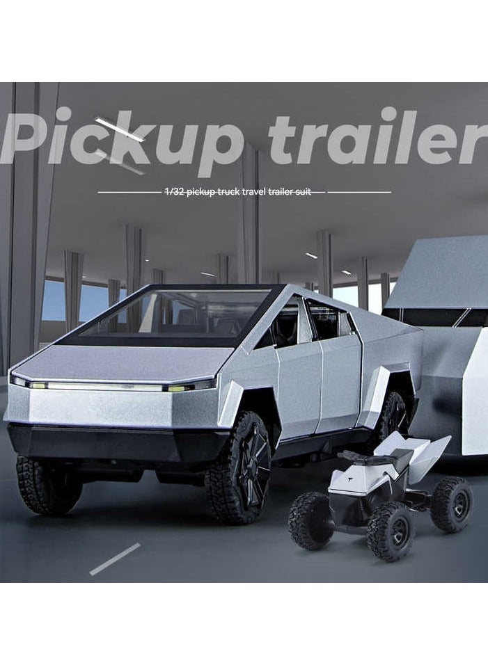 نموذج شاحنة بيك اب من Cybertruck Diecast، مركبة معدنية للطرق الوعرة مع صوت وإضاءة، لعبة للأطفال - Image 2