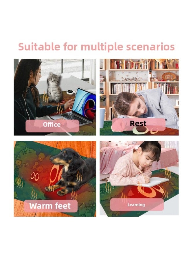 Luo Xiaohei Peripheral Heating Pad Extra Large Heating Mouse Pad Office Computer Desk Heating Pad Writing Office Hand Warmer Pad-Color:330*800*2mm-Pattern:（29）-3-（106） - Image 3