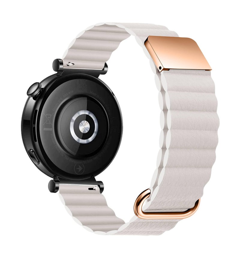 سوار ساعة ذكية سوار نايلون حلقي متوافق مع Samsung Galaxy Watch بملاءمة قابلة للتعديل وحزام بديل للاستخدام اليومي باللون Starlight قابل للتعديل - AuraLuxe - Image 1