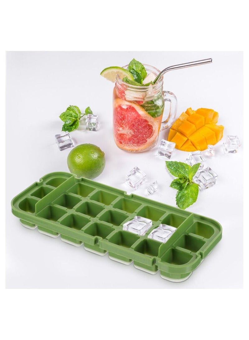 Two Pieces Ice trays Silicone Ice Box large ice molds maker Puck Large
