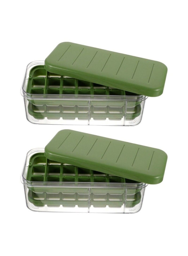 Two Pieces Ice trays Silicone Ice Box large ice molds maker Puck Large