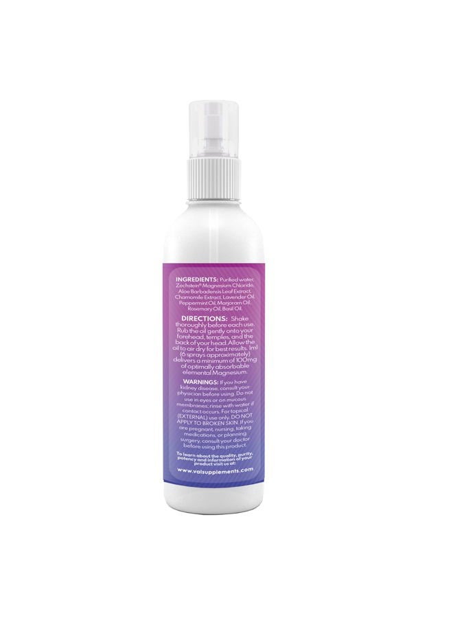 VAL Lombardi Migraine & Headache Relief | Transdermal Magnesium Aromatherapy Oil Spray | Magnesium & Organic Essential Oils Lavender, Sweet Marjoram, Peppermint, Rosemary, Basil, Chamomile | 4 oz - Image 5